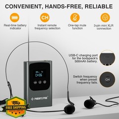 Phenyx Pro Dual UHF Wireless Mic System PDP-2-1H1B