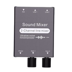 2 Channel Mixer Durable Sound Switcher For Computer Use Gray Easy To Use