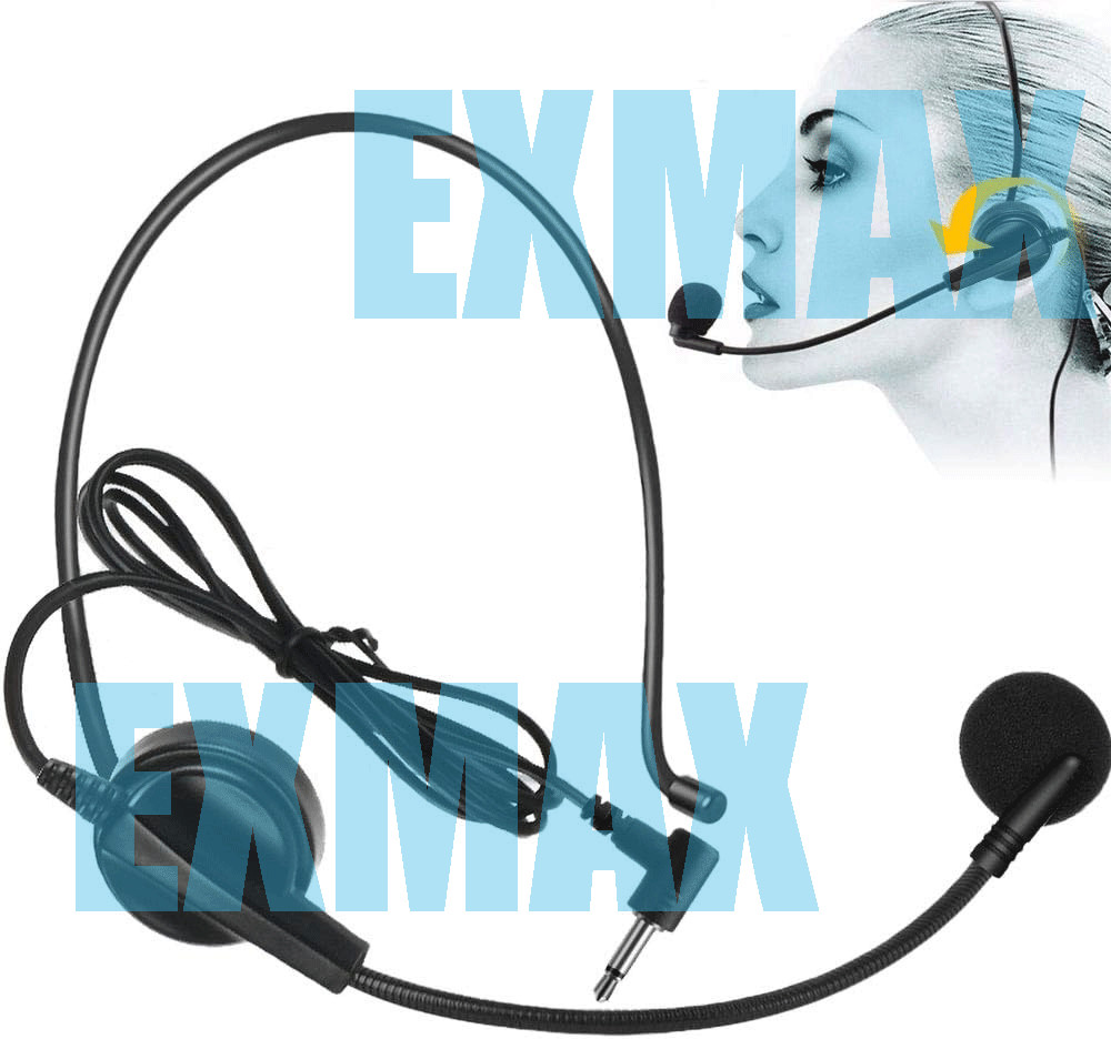 EXMAX Wired Headset Microphone XLR Connectivity 3.5mm Jack Unidirectional 3.3ft