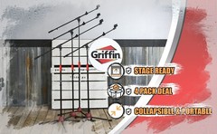 GRIFFIN Microphone Boom Stand 4 PACK – Telescoping Tripod Mic Clip Mount Holder