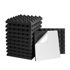 1 Ft. X 1 Ft. X 2 In. Sound Echo Absorbing Panels with Double-Side Adhesive for