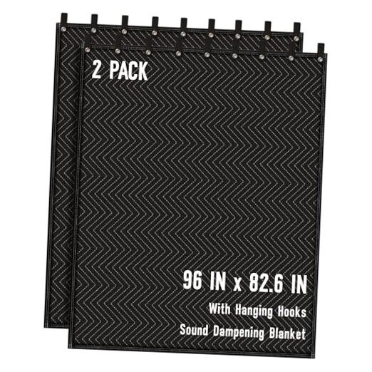 2PCS Large Sound Dampening Blanket,96″ x 80″ Sound Absorbing Studio