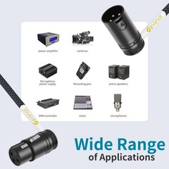 Devinal Rotatable Right-Angle XLR Cable, 1FT, Angle Male to Female 1FT