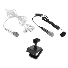 2Pcs Mini Microphone Tiny Microphone for Phone Silver, Black