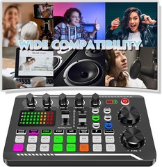 F988 Audio Interface with DSP Noise Reduction & Voice Changer for Live Streaming