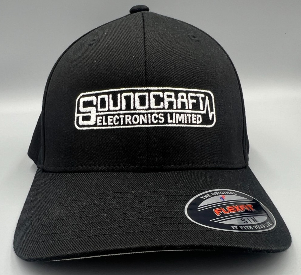 Soundcraft Electronics Logo Embroidered Flexfit Ball Cap Black Olive Navy Sm-XXL