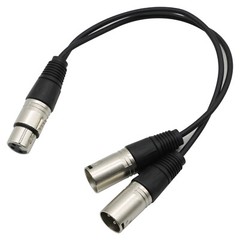 4x 3Pin XLR Female Jack To Dual 2 Male Plug Y Splitter Cable Adapter Microphone