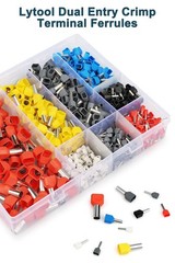 Double Wire Ferrule Kit 8-22 AWG, 750Pcs Dual Bootlace Ferrule Kit Wire Ferrules