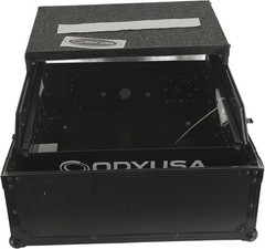 Odyssey FRGS802BL Black 10U Top Slanted 2U Vertical Combo Rack with Gliding Plat