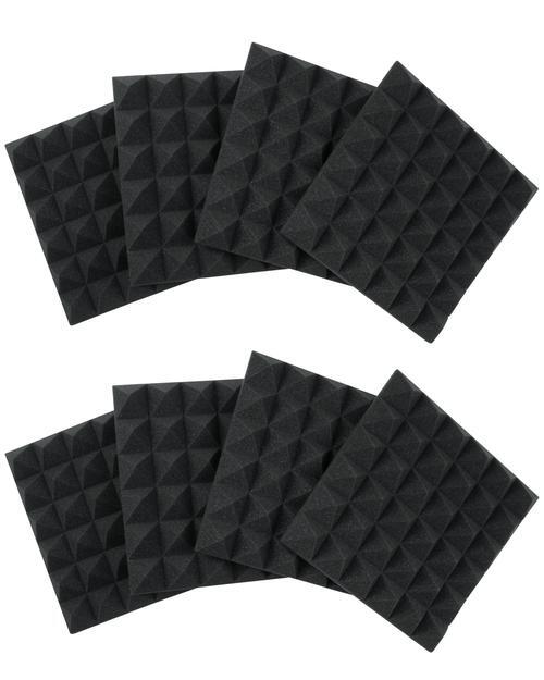 Gator Eight Pack of 2 inch.-Thick Acoustic Foam Pyramid Panels 12 inch.x12 inch.