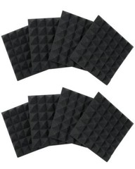 Gator Eight Pack of 2 inch.-Thick Acoustic Foam Pyramid Panels 12 inch.x12 inch.