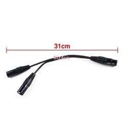 3-Pin XLR Female Jack to Dual 2 Male Plug Y Splitter Mic DJ Cable Adaptor 16AWG