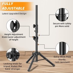 Adjustable Speaker Stands 2 Pack, 24-50 Inch Tripod Height, Lightweight, 55 LB C