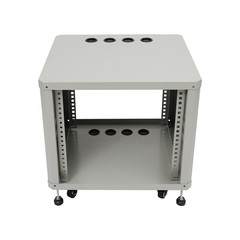 9U Grey Carbon Steel Server Rack Cabinet with Wheels for Studio Office