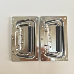 2 Small Size Chrome Recessed Handles For ATA Flight Case Spring Loaded 133x81mm