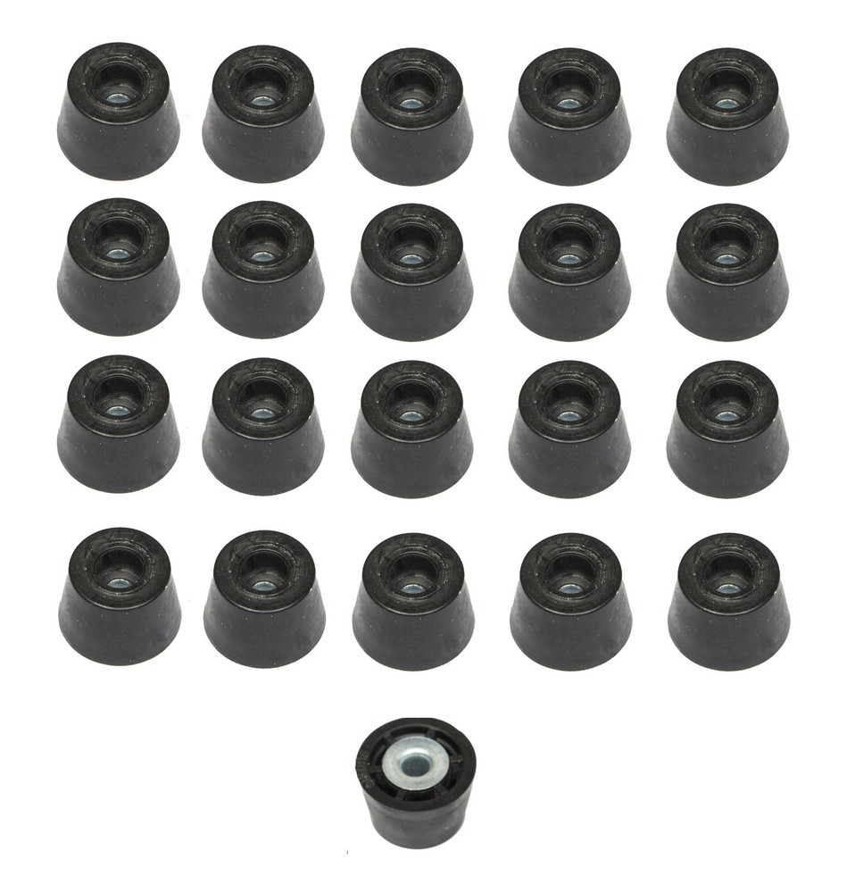20 SUPER SMALL EXTRA TALL ROUND RUBBER FEET .553 W x .370 H – MADE IN U.S.A.