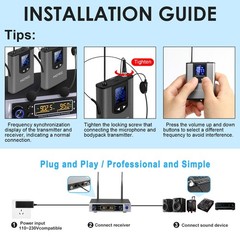UHF Wireless Microphone System with Dual Lapel/Lavalier and Headset Microphon…