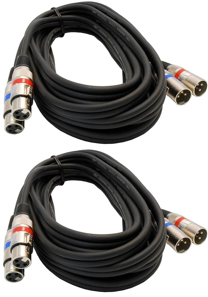 Audio2000’S ADC203H2 Two-Pack Professional 20-feet Dual XLR Female to Dual XLR