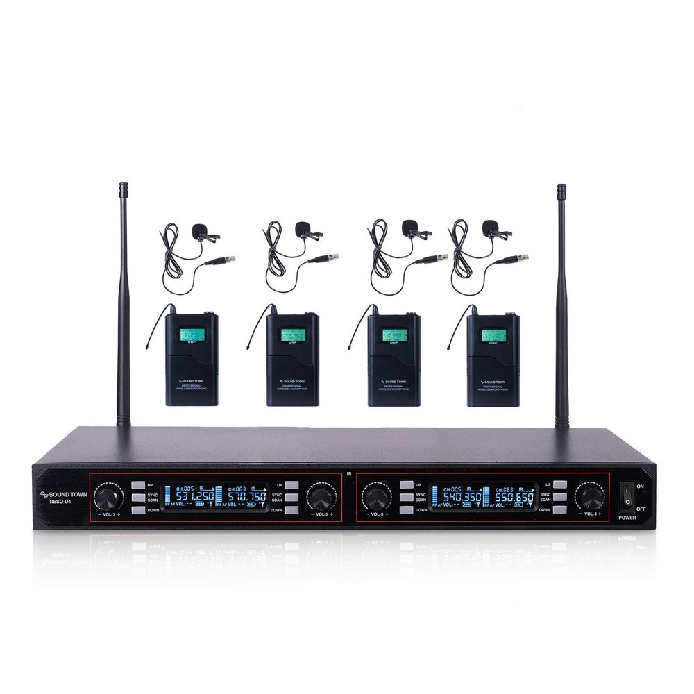 Sound Town 200-Channel Rack Mountable Professional Adjustable UHF Wireless Mi…