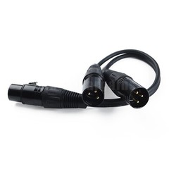 3-Pin XLR Female to Dual XLR Male Y Splitter Audio Adapter Cable for Microphone