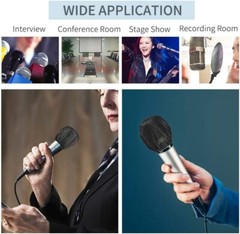 200 Pcs Disposable Microphone Cover Non-Woven Handheld Microphone Windscreen bla