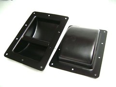 (2) Two Black Metal Recessed Bar Handles – Medium