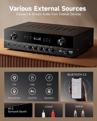 Donner MAMP4 Stereo Receivers 5.1 Channel Audio Amplifier 60W/4R & 25W×3 RMS