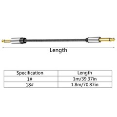 Guitar Instrument Cable 1/4in to 1/4in TS Straight Male to Male 6.35mm Mono Jack
