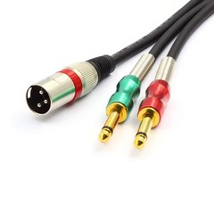 SiYear XLR Male to Dual 6.35mm 1/4″ TS Y Splitter Cable, Double Mono Quarter …