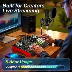 Professional Sound Mixer with Voice Changer & Reverb for Creators – 3.5/6.35mm