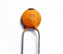 100pc Disc Ceramic Capacitor 33pF 1KV J ±5% NP0 Pitch=5mm RoHS Taiwan NPO