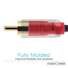 FosPower 3.5mm to RCA Cable (25FT), 25 Feet, Black, White, Red/Multicolor