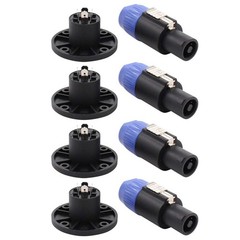 Durable Speakon Cable Adapter Set – 4 Pole Locking Connectors for Speakers