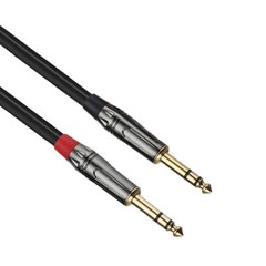 1/4 TRS (Right Angle) to Dual 1/4 TRS Stereo to Stereo Splitter Y cable