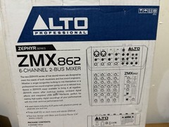 Alto Professional ZMX862 6-Channel 2-Bus Compact Mixer w/ Power Supply W/Box