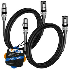XLR to XLR Cable (6 Feet, 2 Pack) Multiple Premium Microphone Cables, Heavy Duty