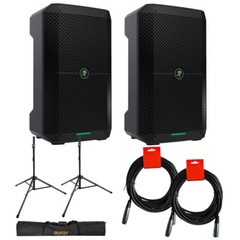 Mackie Thump Go 8″ Loudspeaker 2-Pack Bundle w/ Auray Deluxe Speaker Stand & XLR