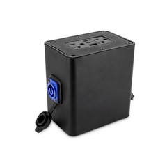 EC PowerCon Pass Thur Box w/4 Edison Female USB-C & USB-A