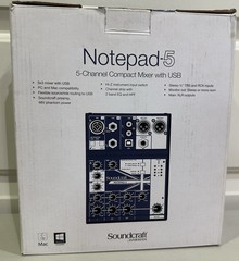 Soundcraft Notepad-5 5-Channel Compact Mixer w/ USB Box Cable Pro Audio