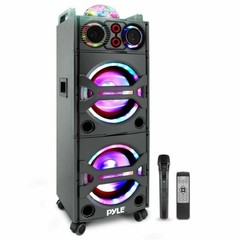 Pyle PSUFM1043BT Portable Bluetooth PA Loudspeaker System W/ Mic, Party Lights..
