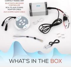 Pyle 600W Marine Grade Bluetooth 5.3’’ x 3.5’’ x 2.1’’ -inches, White