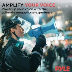 Pyle PMP67WLTB 40W Portable Megaphone Bullhorn and Flashlight With Siren G2U