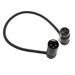 1.6ft Adjustable-Angle Angle 2X Cable Right Male Low-Profile to Female 3-Pin XLR