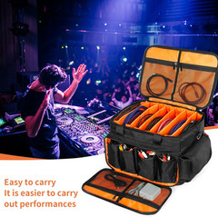 Gig Band Cable File Bag with Adjustable Dividers Dj Gig Bag for Cables, Cords,Dj