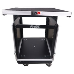 ProX T-12MRSS13ULT Road Case For 13U Top Mixer/DJ 12U Rack Combo w/Laptop Shelf