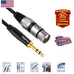 Flexible 3.3 Feet XLR Female to 1/4 Inch TRS Audio Interconnect Cable