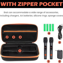 Wireless Microphone Carry Case for JBL Dual Wireless Microphone System Color A