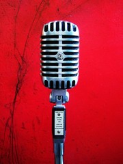 Vintage 1960s Shure 55S dynamic cardioid microphone w Atlas DS5 stand DISPLAY #5