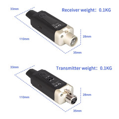 Wireless Microphone System XLR Mic Converter Transmitter and Receiver UHF Automa