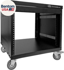 Axcessables RK 8U Equipment Rolling Cabinet Rack Stand with Locking Caster Wheel